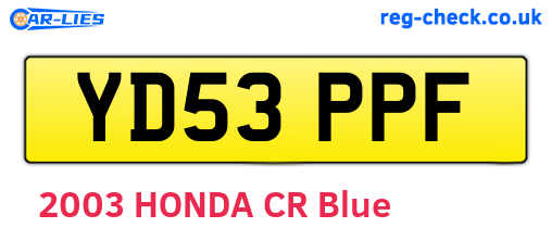 YD53PPF are the vehicle registration plates.