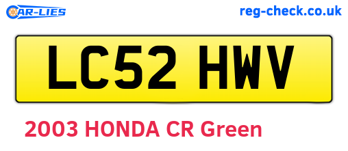 LC52HWV are the vehicle registration plates.