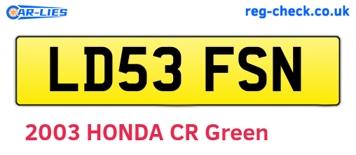 LD53FSN are the vehicle registration plates.