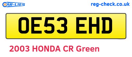 OE53EHD are the vehicle registration plates.