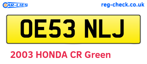 OE53NLJ are the vehicle registration plates.