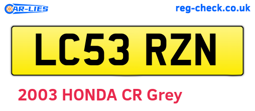 LC53RZN are the vehicle registration plates.