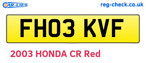 FH03KVF are the vehicle registration plates.