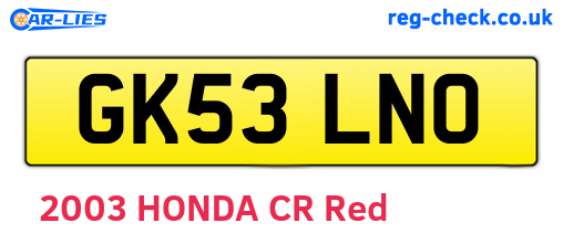 GK53LNO are the vehicle registration plates.