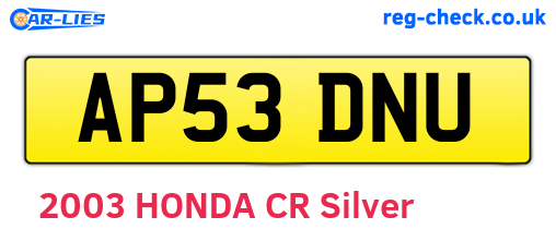 AP53DNU are the vehicle registration plates.
