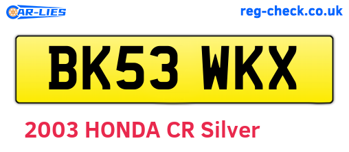 BK53WKX are the vehicle registration plates.
