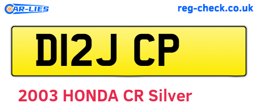 D12JCP are the vehicle registration plates.