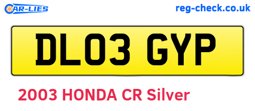DL03GYP are the vehicle registration plates.