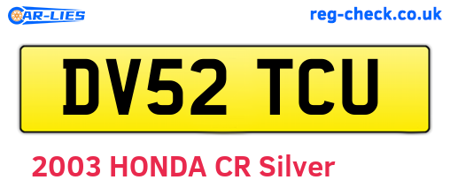 DV52TCU are the vehicle registration plates.