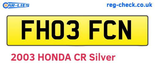 FH03FCN are the vehicle registration plates.