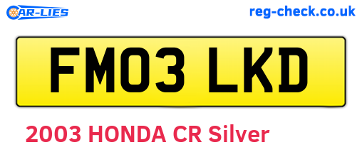 FM03LKD are the vehicle registration plates.