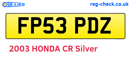 FP53PDZ are the vehicle registration plates.