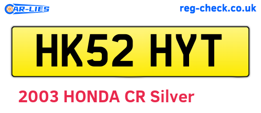 HK52HYT are the vehicle registration plates.