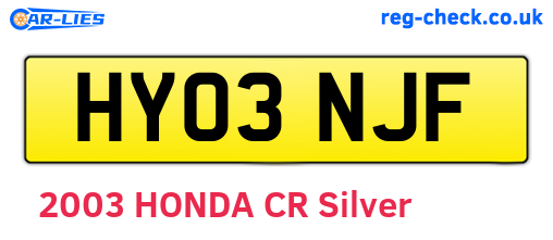 HY03NJF are the vehicle registration plates.