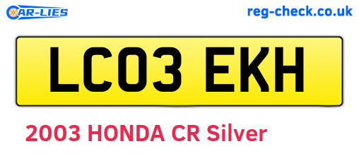 LC03EKH are the vehicle registration plates.