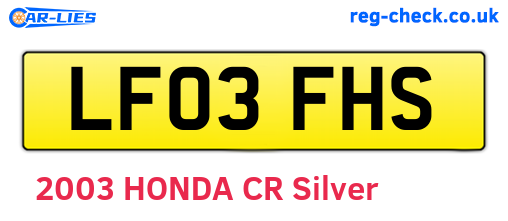 LF03FHS are the vehicle registration plates.