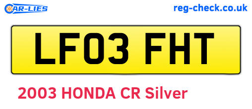 LF03FHT are the vehicle registration plates.