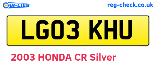 LG03KHU are the vehicle registration plates.