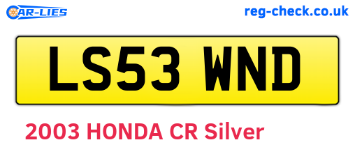LS53WND are the vehicle registration plates.