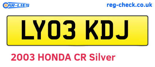 LY03KDJ are the vehicle registration plates.
