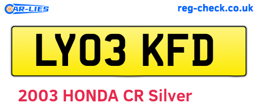 LY03KFD are the vehicle registration plates.