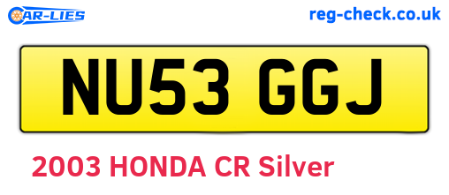 NU53GGJ are the vehicle registration plates.