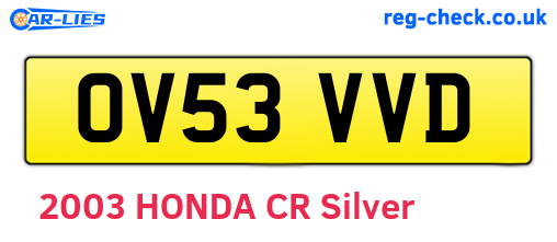 OV53VVD are the vehicle registration plates.