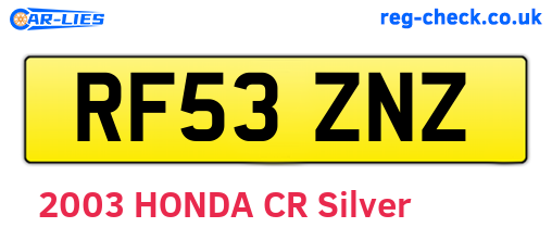 RF53ZNZ are the vehicle registration plates.