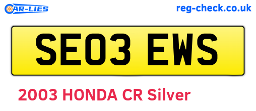 SE03EWS are the vehicle registration plates.