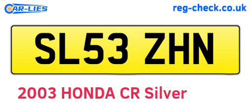SL53ZHN are the vehicle registration plates.