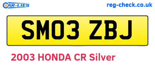 SM03ZBJ are the vehicle registration plates.