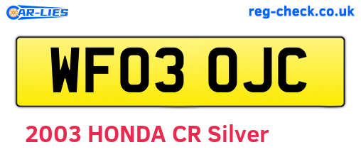 WF03OJC are the vehicle registration plates.