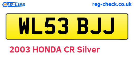 WL53BJJ are the vehicle registration plates.