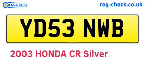 YD53NWB are the vehicle registration plates.