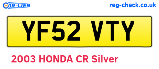 YF52VTY are the vehicle registration plates.