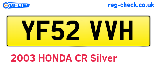 YF52VVH are the vehicle registration plates.