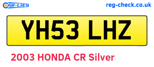 YH53LHZ are the vehicle registration plates.