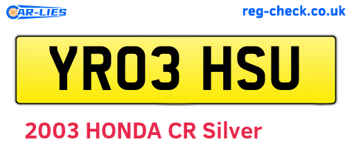 YR03HSU are the vehicle registration plates.