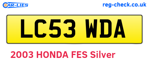 LC53WDA are the vehicle registration plates.