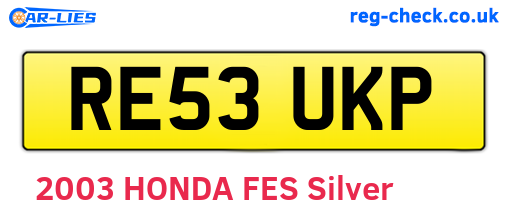 RE53UKP are the vehicle registration plates.