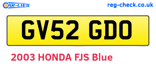 GV52GDO are the vehicle registration plates.