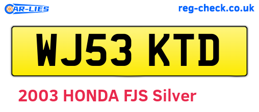 WJ53KTD are the vehicle registration plates.