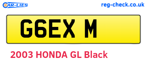G6EXM are the vehicle registration plates.