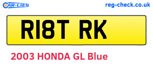 R18TRK are the vehicle registration plates.