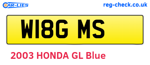 W18GMS are the vehicle registration plates.