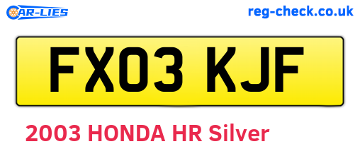 FX03KJF are the vehicle registration plates.