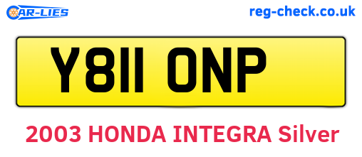Y811ONP are the vehicle registration plates.