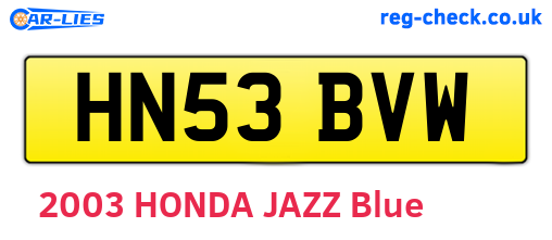 HN53BVW are the vehicle registration plates.