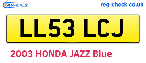 LL53LCJ are the vehicle registration plates.