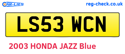 LS53WCN are the vehicle registration plates.